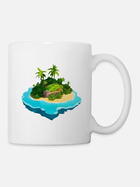 Insel in den Tropen - Tasse - Weiß