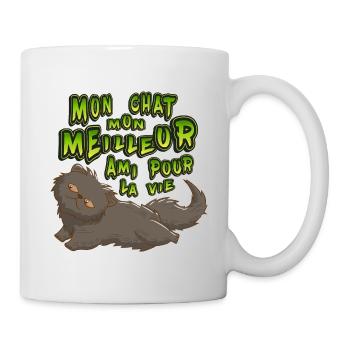 Mon chat mon meilleur ami pour la vie - Mug blanc - blanc - Droite