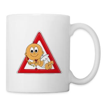 ACHTUNG AMOR - LIEBESGOTT - ENGEL - CUPIDO - BABY - Tasse - Weiß - Rechts