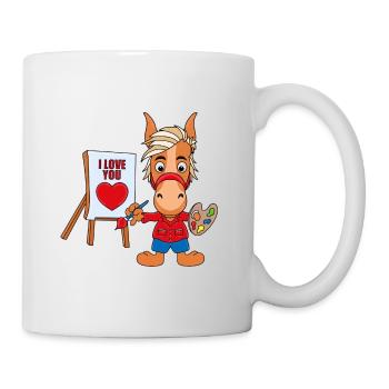 MALER - KÜNSTLER - KUNST - LIEBE - PFERD - PONY - Tasse - Weiß - Rechts