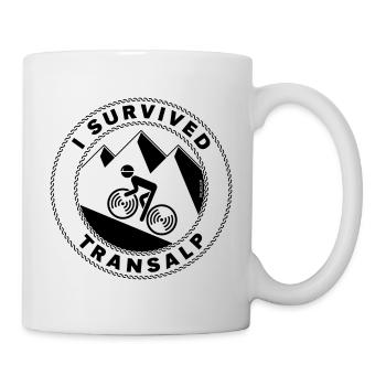 I Survived Transalp (Alps / Racing Bike / Black) - Mug - white - Right