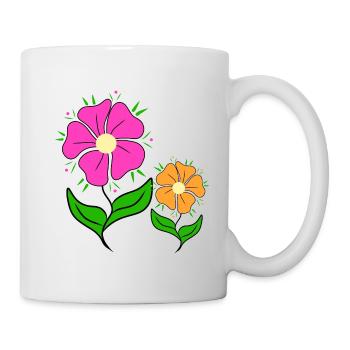 fleurs colorées prairies marguerites fleurs vrille - Mug blanc - blanc - Droite