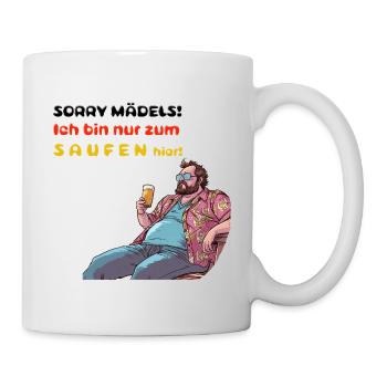 Lustiger Saufspruch für jede Mallorca Party - Tasse - Weiß - Rechts