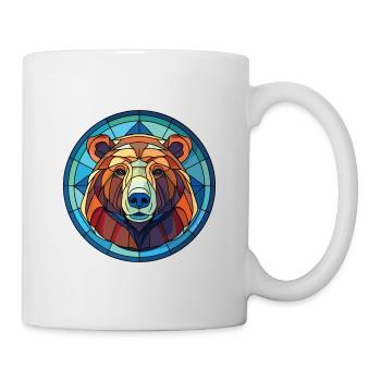 Bär Buntes Aquarell Tier Haustier Illustration - Tasse - Weiß - Rechts