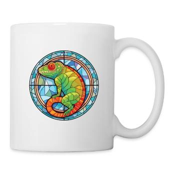 Chameleon Colorful Watercolor Animal Illustration - Mug - white - Right