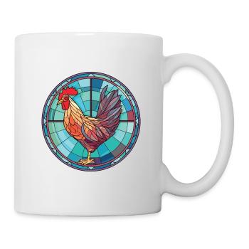 Chicken Colorful Watercolor Animal Illustration - Mug - white - Right