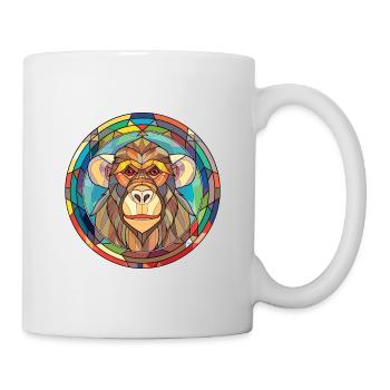 Baboon Colorful Watercolor Animal Pet Illustration - Mug - white - Right