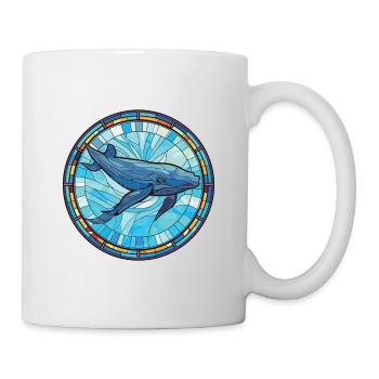 Blauwal Bunte Aquarell-Tierillustration - Tasse - Weiß - Rechts
