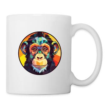 Chimpanzee Colorful Watercolor Animal Illustration - Mug - white - Right