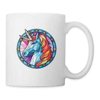 Einhorn-Bunte Aquarell-Tierillustration - Tasse - Weiß - Rechts