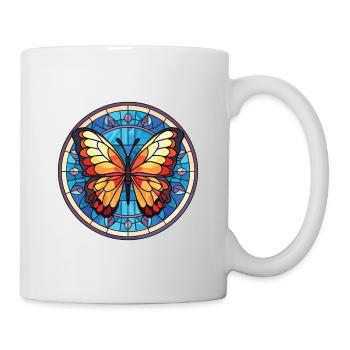 Schmetterling Bunte Aquarell-Tierillustration - Tasse - Weiß - Rechts