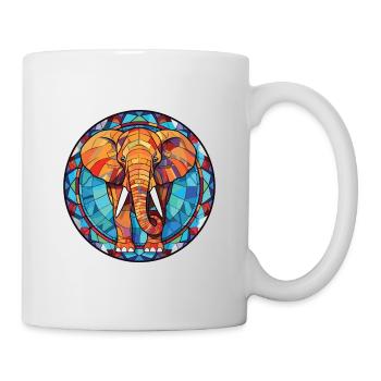 Elefant Bunte Aquarell-Tierillustration - Tasse - Weiß - Rechts