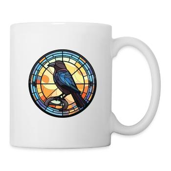 Crow Colorful Watercolor Animal Pet Illustration - Mug - white - Right