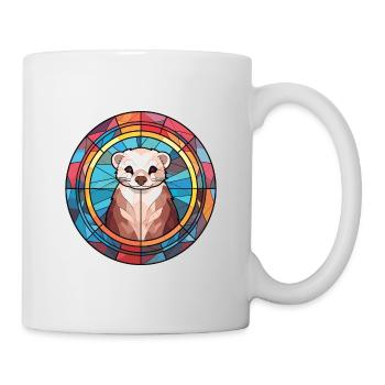 Ferret Colorful Watercolor Animal Pet Illustration - Mug - white - Right