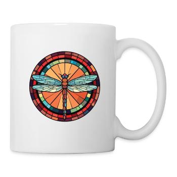 Libelle Bunte Aquarell-Tierillustration - Tasse - Weiß - Rechts