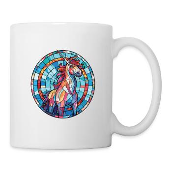 Einhorn-Bunte Aquarell-Tierillustration - Tasse - Weiß - Rechts