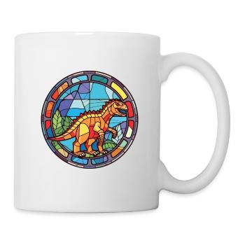 Dinosaurier Bunte Aquarell-Tierillustration - Tasse - Weiß - Rechts