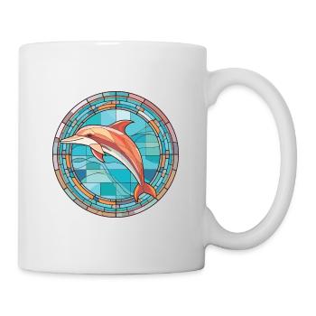 Dolphin Colorful Watercolor Animal Illustration - Mug - white - Right