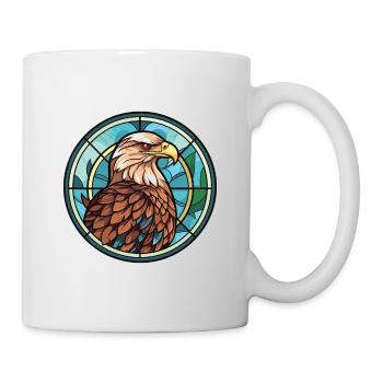 Adler Buntes Aquarell Tier Haustier Illustration - Tasse - Weiß - Rechts