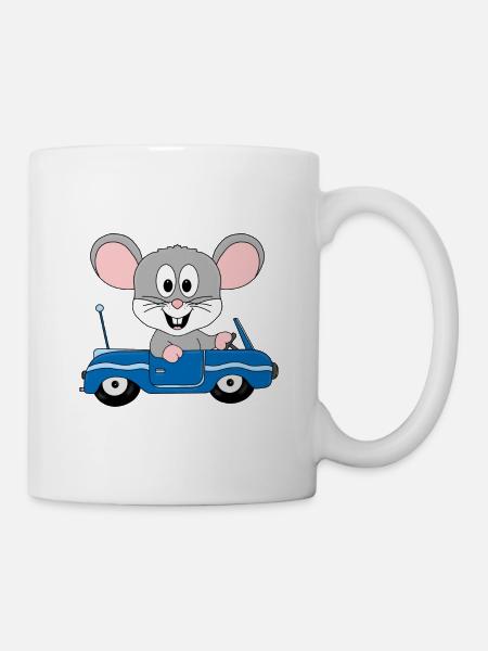 AUTO - MAUS - TIER - KINDER - BABYS - Tasse - Weiß