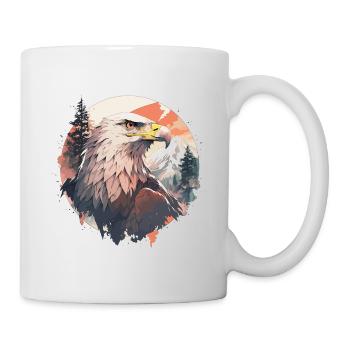 Eagle Head Nature Nature Forêt Arbres Montagnes - Mug blanc - blanc - Droite