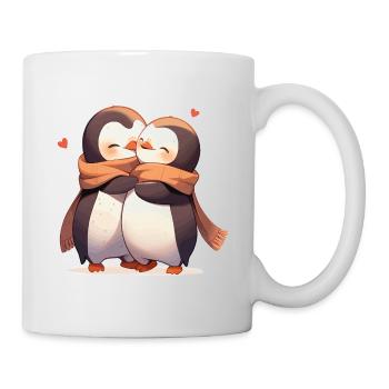 Pinguin Herz Liebe Süß Umarmung Pinguinliebe - Tasse - Weiß - Rechts