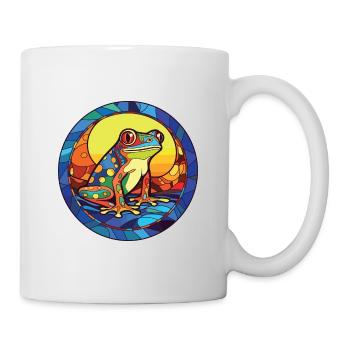 Frosch Buntes Aquarell Tier Haustier Illustration - Tasse - Weiß - Rechts