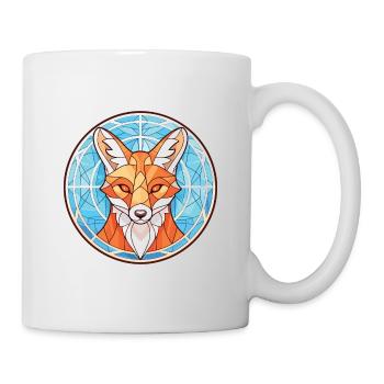 Fuchs Buntes Aquarell Tier Haustier Illustration - Tasse - Weiß - Rechts