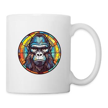 Gorilla Colorful Watercolor Animal Illustration - Mug - white - Right