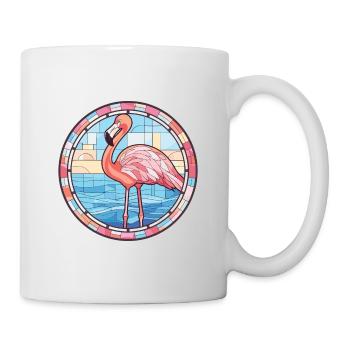 Flamingo Colorful Watercolor Animal Illustration - Mug - white - Right