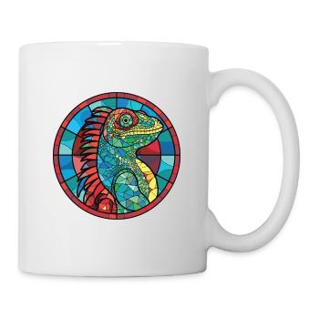 Iguana Colorful Watercolor Animal Pet Illustration - Mug - white - Right