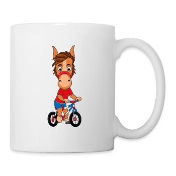 PFERD - PONY - FAHRRAD - RAD - TIER - Tasse - Weiß - Rechts