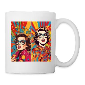 funny pop art women - Mug blanc - blanc - Droite