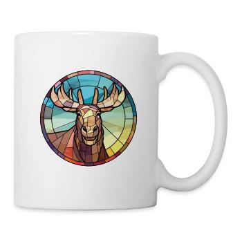 Moose Colorful Watercolor Animal Pet Illustration - Mug - white - Right