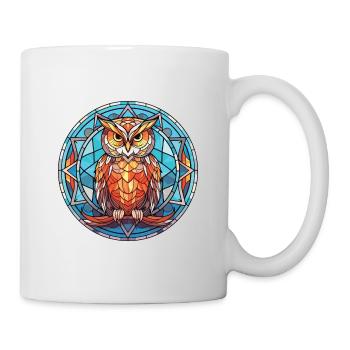 Owl Colorful Watercolor Animal Pet Illustration - Mug - white - Right