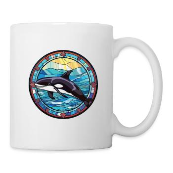 Orca Colorful Watercolor Animal Pet Illustration - Mug - white - Right