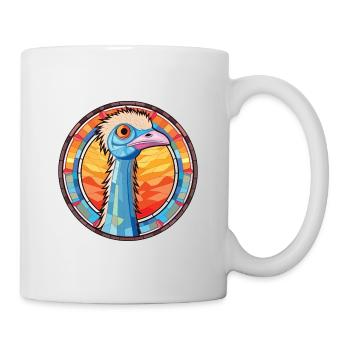 Ostrich Colorful Watercolor Animal Illustration - Mug - white - Right