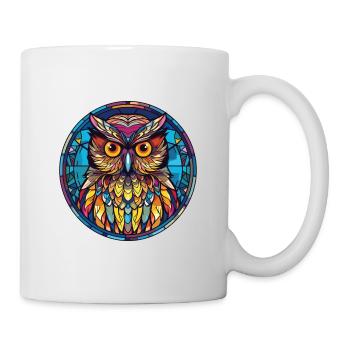 Owl Colorful Watercolor Animal Pet Illustration - Mug - white - Right