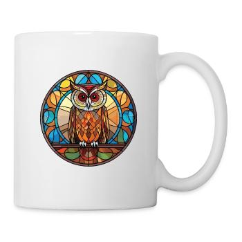 Owl Colorful Watercolor Animal Pet Illustration - Mug - white - Right