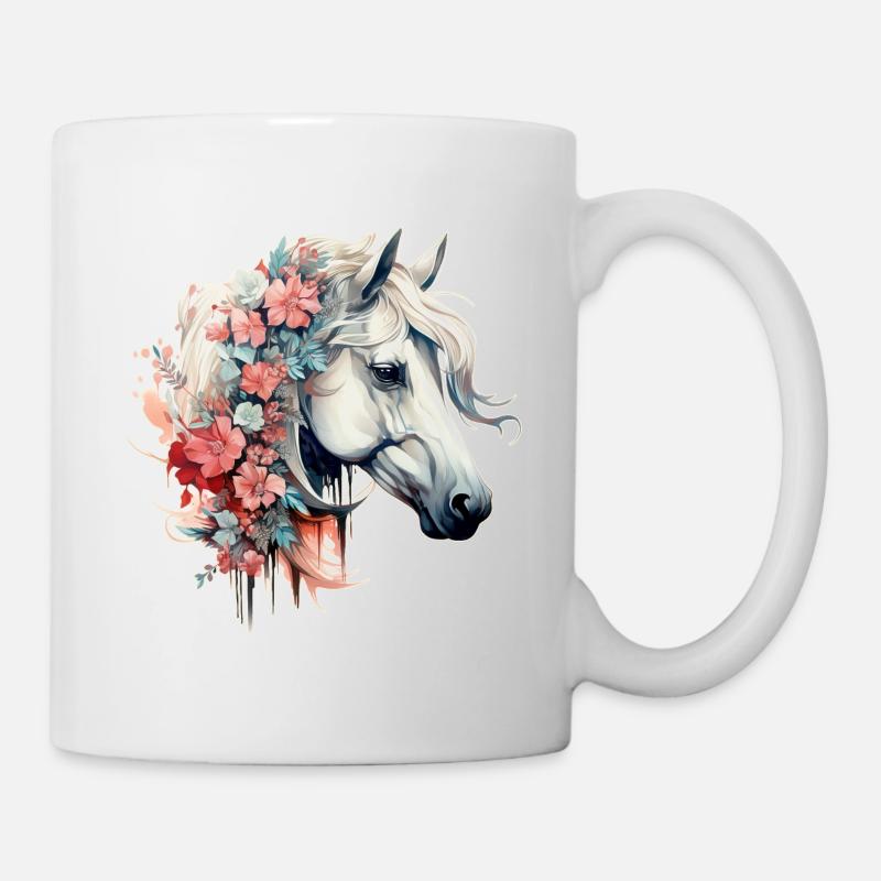 Motif cheval - Mug blanc - blanc