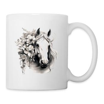 Horse with flowers - Mug - white - Right