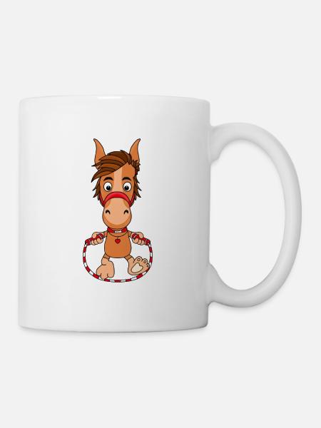 PFERD - PONY - PFERDE - PONYS - SPRINGSEIL - Tasse - Weiß