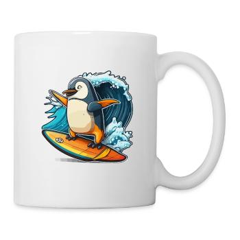 Penguin Wave Rider - Mug blanc - blanc - Droite