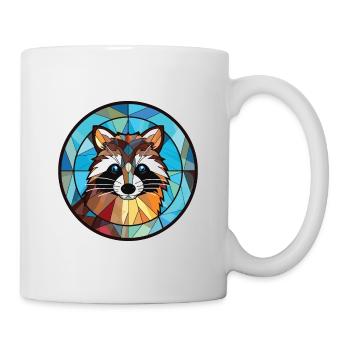 Racoon Colorful Aquarelle Animal Animal Illustration - Mug blanc - blanc - Droite