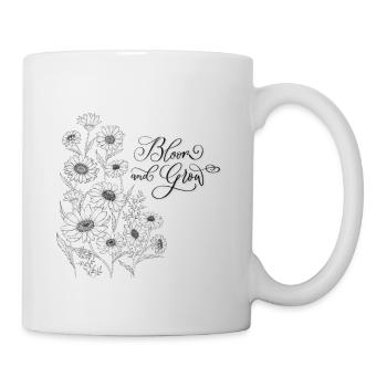 Décor floral avec beaucoup d’espace pour votre texte - Mug blanc - blanc - Droite