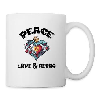 Peace love and retro - Mug - white - Right