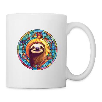 Paresseux coloré Aquarelle Animal Animal Illustration - Mug blanc - blanc - Droite