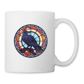 Raven Colorful Watercolor Animal Pet Illustration - Mug - white - Right