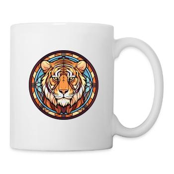Tiger Colorful Watercolor Animal Pet Illustration - Mug - white - Right