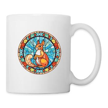 Squirrel Colorful Watercolor Animal Illustration - Mug - white - Right